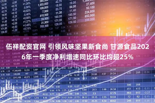 伍祥配资官网 引领风味坚果新食尚 甘源食品2026年一季度净利增速同比环比均超25%